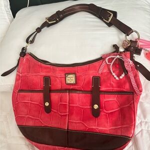 Dooney & Bourke Red Croc-Embossed Shoulder Bag